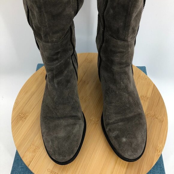 Karl lagerfeld Mimi riding boots genuine suede in Ash grey  / taupe size 6.5 - Picture 13 of 16
